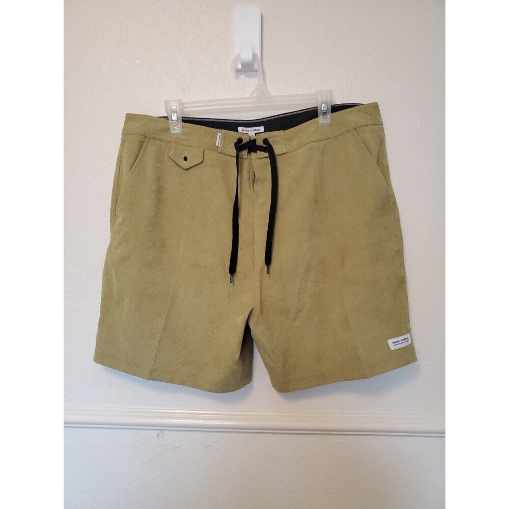 Banks Journal Mens Olive Green Corduroy Board Shorts Size 38 Drawstring Surf